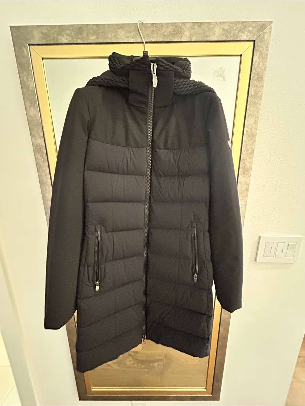 Women's Black Puffer Coat with Hood